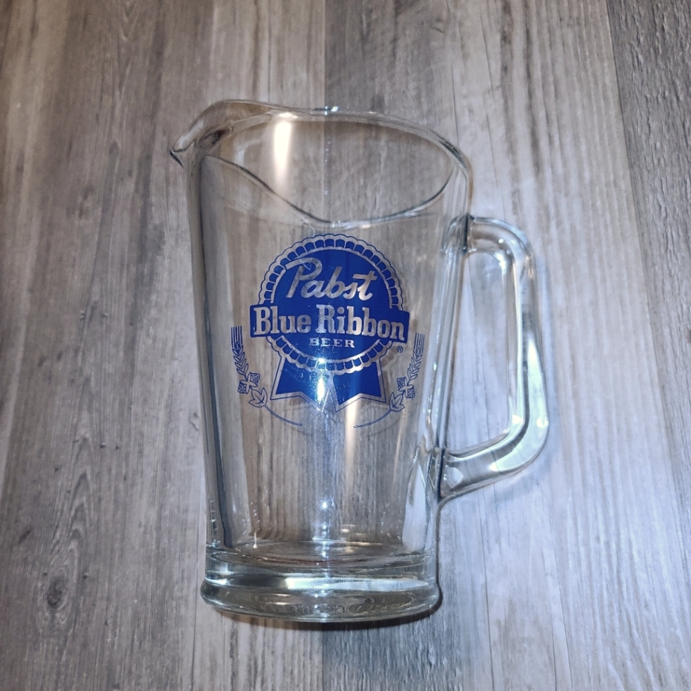 Vtg Pabst Blue Ribbon Beer Pitcher